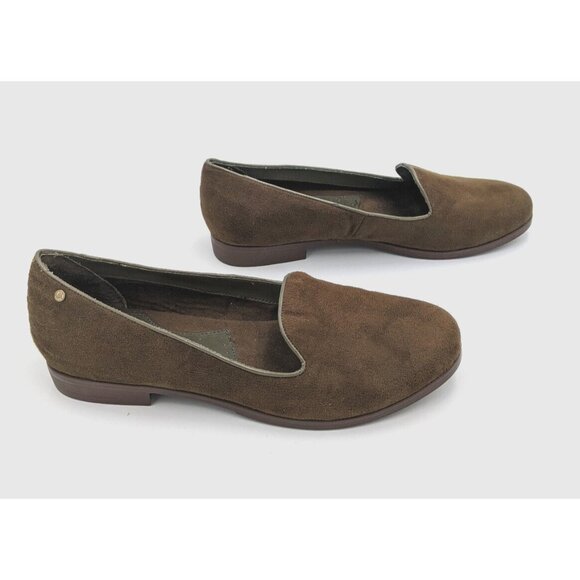 Bass Women's Flats Size 9 M Green Faux Suede Loafer Ballet - Picture 2 of 12